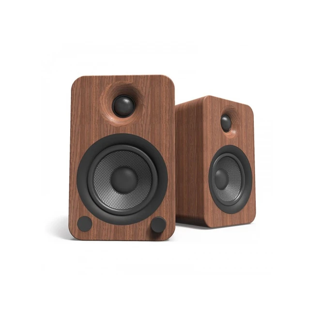 Kanto YU4 Aktive Høyttalere, valnøtt RIAA-trinn, Bluetooth, Optiske innganger 