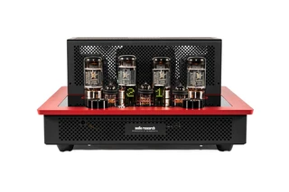 Audio Research I/50, rørforsterker 2x50 watt, 4 linjeinnganger, rød