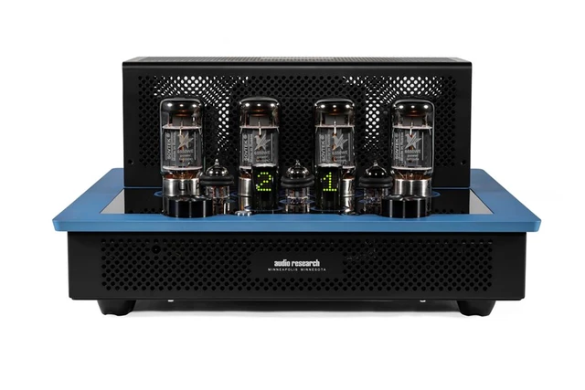 Audio Research I/50, rørforsterker 2x50 watt, 4 linjeinnganger, blå 