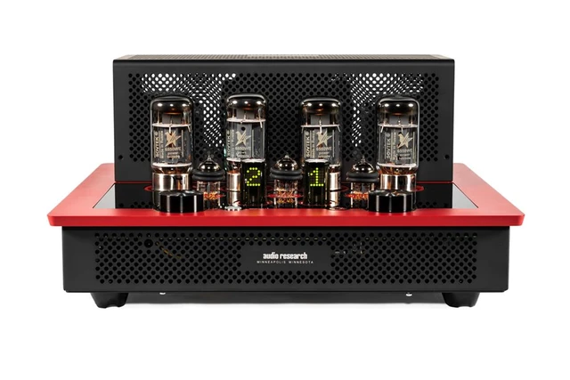 Audio Research I/50, rørforsterker 2x50 watt, 4 linjeinnganger, rød 
