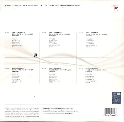 Yo-Yo Ma Six Evolutions - Bach Cello Suites (3LP) 