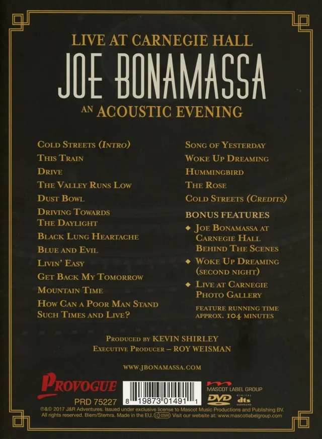 Joe Bonamassa Live At Carnegie Hall: An… (2DVD) 